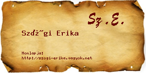 Szögi Erika névjegykártya